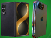 Утечка Galaxy Z Fold 8 Wide case (слева) против утечки модели iPhone Ultra design (справа).