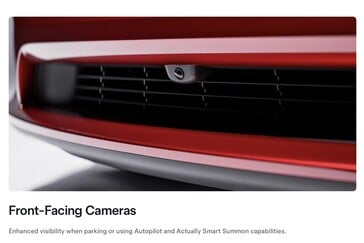 Камера на переднем бампере модели 2026 Model S используется функциями Autopilot и Actually Smart Summon.