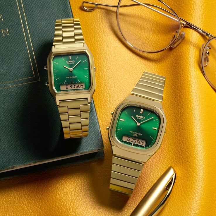 Casio AQ-230GA-3AMQY и AQ-240EG-3A (слева направо)