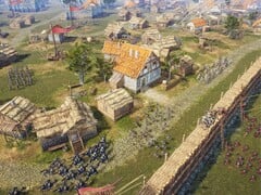 Изображение, на котором показана осада в игре «Knights of Honor II: Sovereign».