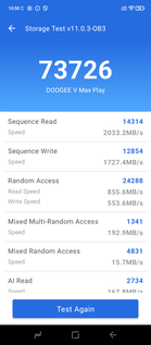 AnTuTu 11 - тест постоянной памяти (Источник изображения: Сергей Тарасов - Notebookcheck)