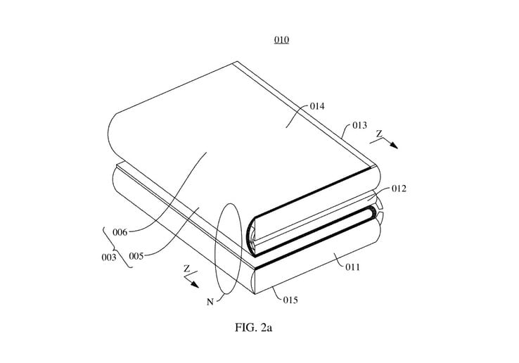 Как сообщается, устройство Huawei Tri-Fold оснащено двумя противоположно расположенными шарнирами.