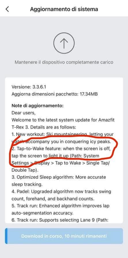 Журнал изменений для версии 3.3.6.1 для Amazfit T-Rex 3. (Источник изображения: u/DanilaoIT через Reddit)
