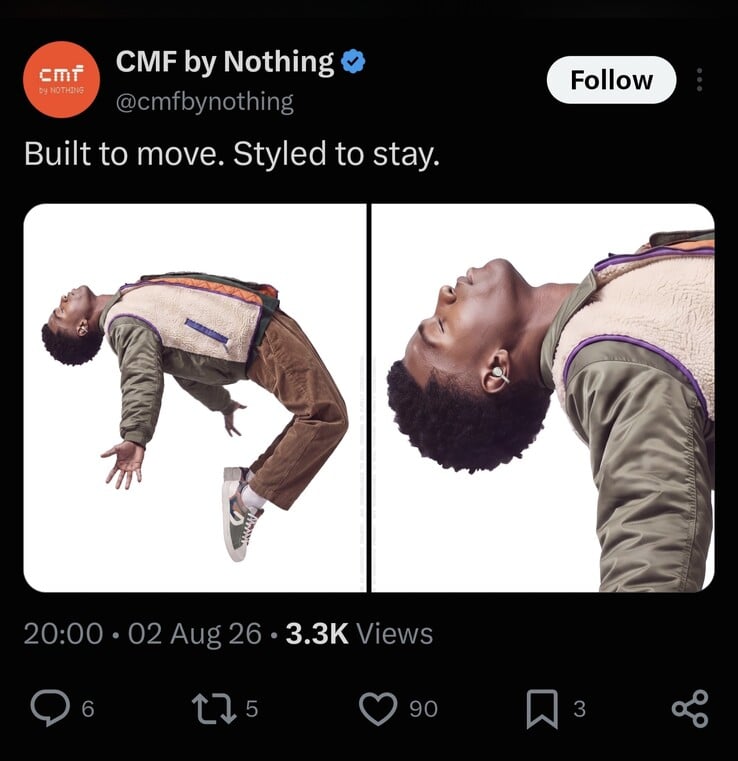 Скриншот из удалённого на данный момент сообщения X, опубликованного CMF