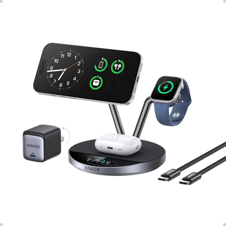 Беспроводная зарядная станция Anker Prime (3-в-1, MagGo, AirCool, Dock Stand). (Источник изображения: Anker)