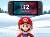 Марио стоит под Switch 2 на фоне зимы (Источник изображения: Nintendo of America с правками)