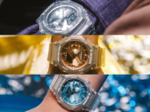 Снизу вверх: Casio GA2100BM-7A2, GA2100BM-7A5 и GA2100BM-7A8. (Источник изображения: Casio)