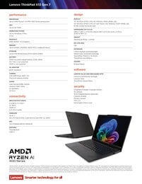 Технические характеристики Lenovo ThinkPad X13 G7 AMD.