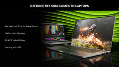 Графический процессор RTX 5060 для ноутбуков стал официальным (источник изображения: Nvidia)