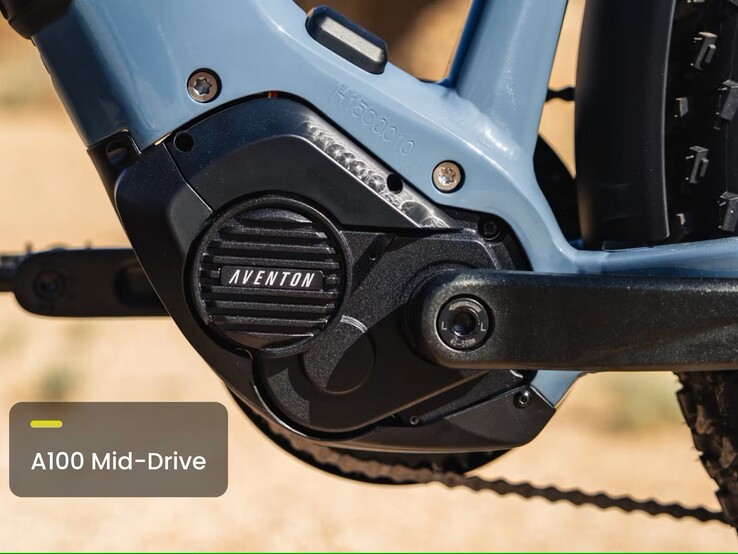 Электронный велосипед Aventon Aventure M оснащен новым среднемоторным двигателем Aventon A100 750 Вт с крутящим моментом 100 Нм (Источник изображения: Aventon)