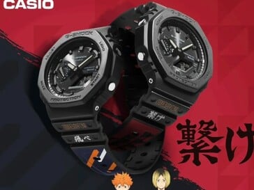 Две модели часов GA-B2100 с тематикой Haikyu!!!, созданные на основе Карасуно и Некома. (Источник изображения: @morgan_gshock на Instagram)
