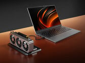 Ноутбук Lecoo Pro 14 оснащён как портами OCuLink, так и USB4. На фотографии: ноутбук с подключённым внешним графическим процессором (eGPU).