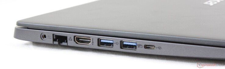 Левая сторона: разъем питания, гигабитный Ethernet, HDMI, 2x USB 3.1 Gen. 1 Type-A, USB 3.1 Gen. 1 Type-C