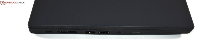 Левая сторона: USB 3.1 Gen 1 Type-C, Thunderbolt 3, mini-Ethernet, USB 3.0 Type-A, HDMI, аудио разъем, слот microSD