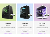 Скриншот из программы подписки на аренду ПК NZXT Flex, демонстрирующий различные уровни, доступные потребителям