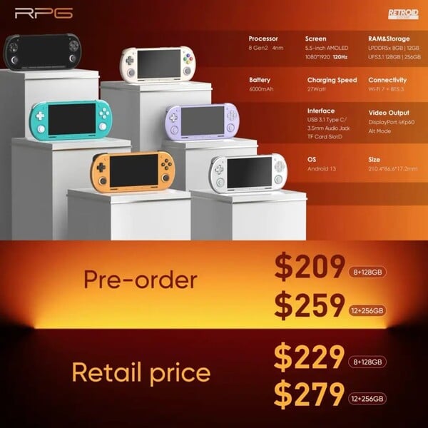 Retroid предложит скидку в $20 тем, кто оформит предварительный заказ на Retroid Pocket 6. (Источник изображения: Retroid)