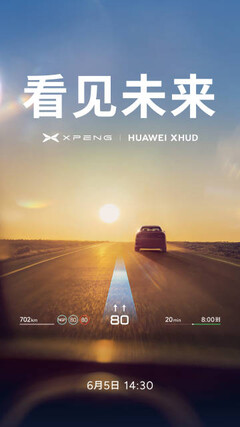 Согласно недавнему заявлению на Weibo, Huawei и XPeng совместно работают над новым HUD с дополненной реальностью (Источник: Weibo).