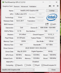 GPU-Z Intel UHD Graphics 630