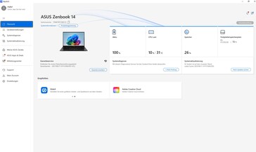 Главный экран MyAsus