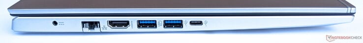 Левая сторона: разъем питания, гигабитный LAN, 2x USB 3.1 Gen1 Tyep-A, 1x USB 3.1 Gen1 Type-C