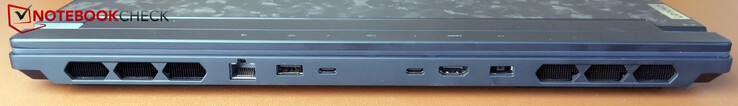 Сзади: питание, USB-A (5 Гбит/с, Always-On), 2x Thunderbolt 4 (DP 1.4 &amp; PD 3.0 140 Вт), HDMI 2.1, LAN