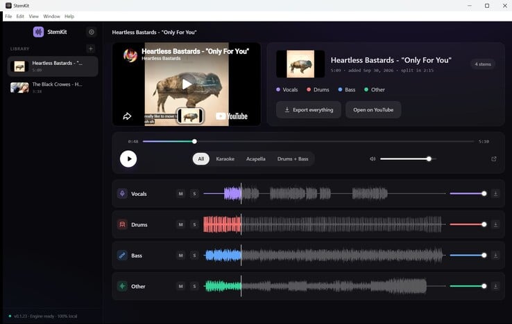Регуляторы громкости для каждой дорожки, но для двух гитар предусмотрена только одна дорожка.