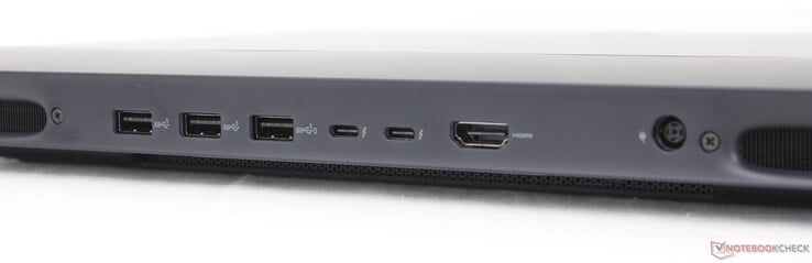 Сзади: 3x USB-A 3.2 Gen. 1 (5 Гбит/с), 2x USB-C Thunderbolt 5 w/ DisplayPort 2.1 + Power Delivery, HDMI 2.1, адаптер переменного тока
