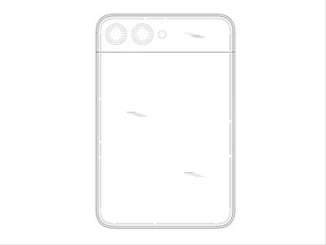 Задняя часть предполагаемого выкатного телефона Samsung, согласно заявленному патенту. (Источник изображения: DomoAI и xleaks7)