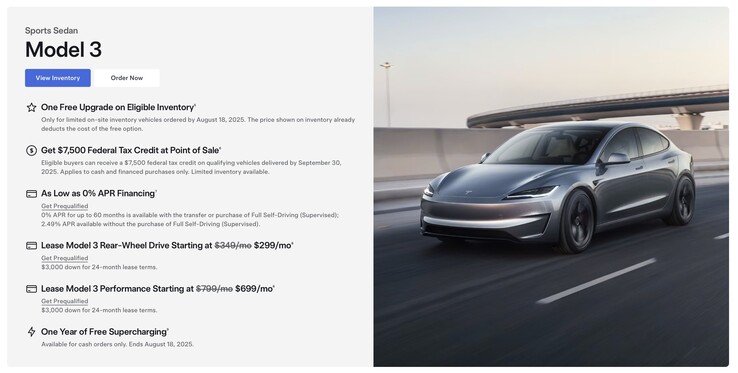 Акция по бесплатной зарядке Model 3 Supercharging заканчивается 18 августа. (Источник изображения: Tesla)