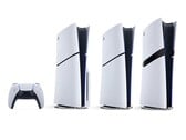 Контроллер PlayStation DualSense, консоль PS5 с дисководом, PS5 Digital Edition и PS5 Pro (слева направо). 