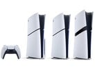 Контроллер PlayStation DualSense, консоль PS5 с дисководом, PS5 Digital Edition и PS5 Pro (слева направо).