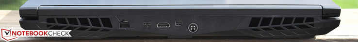 Сзади: Gigabit Ethernet, порт USB 3.1 Gen 2 Type-C/Thunderbolt, HDMI 2.0, mini-DisplayPort, разъем питания