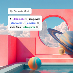 Adobe Firefly: Generate Music позволяет быстро и легко создавать оригинальные музыкальные композиции, разрешённые для коммерческого использования