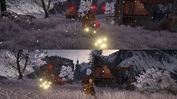 Изображение, показывающее разделённый экран в Outward Definitive Edition.