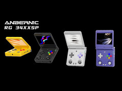 Anbernic будет предлагать RG34XX SP в четырех цветовых вариантах, ни один из которых не имеет полупрозрачной отделки. (Источник изображения: Anbernic)