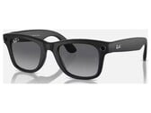 Черные очки Ray-Ban Meta Gen 2, изображённые спереди на белом фоне; камера и светодиод съёмки расположены в передних углах