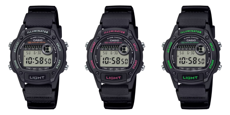 Слева направо: Casio W220H-1AV, W220H-1A2V и W220H-1A3V. (Источник изображения: Casio)