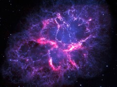 Остатки сверхновой в Крабовидной туманности. (Источник изображения: ESA, Herschel, PACS, MESS Key Programme Supernova Remnant Team ; Nasa, ESA et Allison Loll et Jeff Hester, Arizona State University)