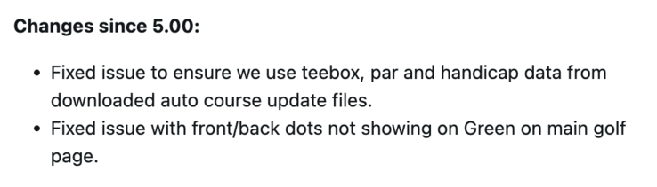 Журнал изменений для системного программного обеспечения 5.10 для смарт-часов Garmin Approach S12. (Источник изображения: Скриншот сообщения на форуме Garmin)