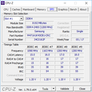 CPU-Z показатели памяти (SPD)