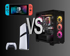 График игры на ПК против консолей (Источник изображения: Nintendo of America, Sony PlayStation, Corsair Gaming с правками)