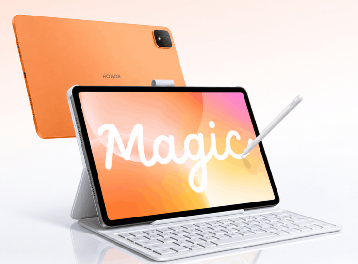 MagicPad 4, изображённый с клавиатурой и стилусом