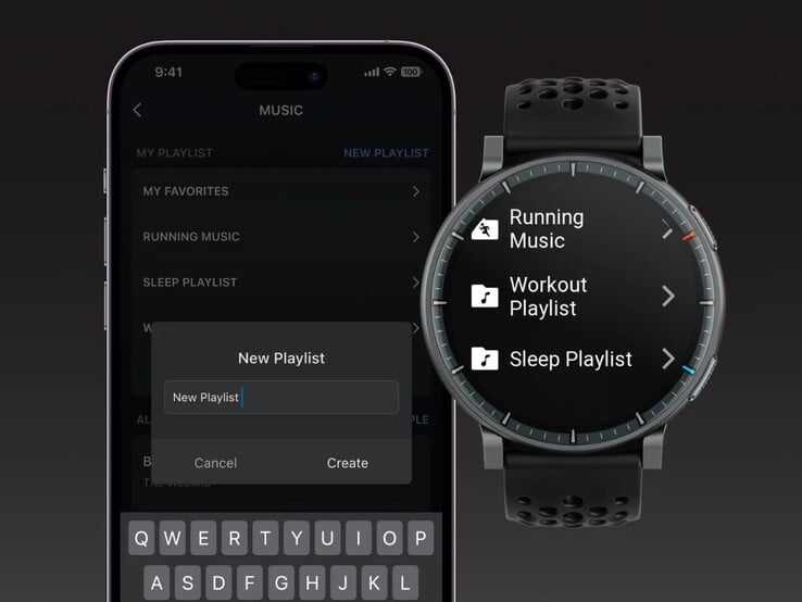 Инструмент управления музыкой на смарт-часах Amazfit Active Max