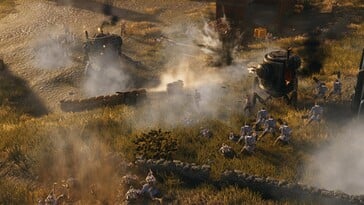 Изображение, на котором запечатлена битва в игре «Iron Harvest».
