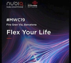 Тизер гибкого смартфона Nubia, MWC 2019 (Изображение: Weibo)