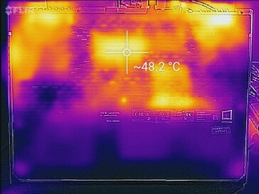 Нагрев под нагрузкой, днище ноутбука