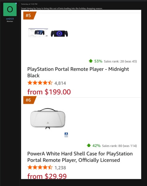 Распродажа PlayStation Portal на Amazon (Источник изображения: скриншот, форумы onQ123@NeoGaf)