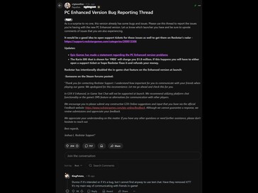 GTA 5 Расширенный список ошибок Сообщение Reddit (Источник изображения: Grand Theft Auto Online subreddit)