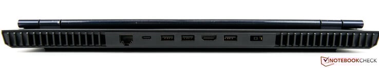 Задняя сторона: Ethernet, USB-C 3.2 Gen 2 (DisplayPort 1.4, Power Delivery), 2 x USB-A 3.2 Gen 1, HDMI 2.1, USB-A 3.2 Gen 1, разъем питания