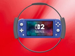 Макет Switch 2 Lite в окружении контроллера Ring Fit